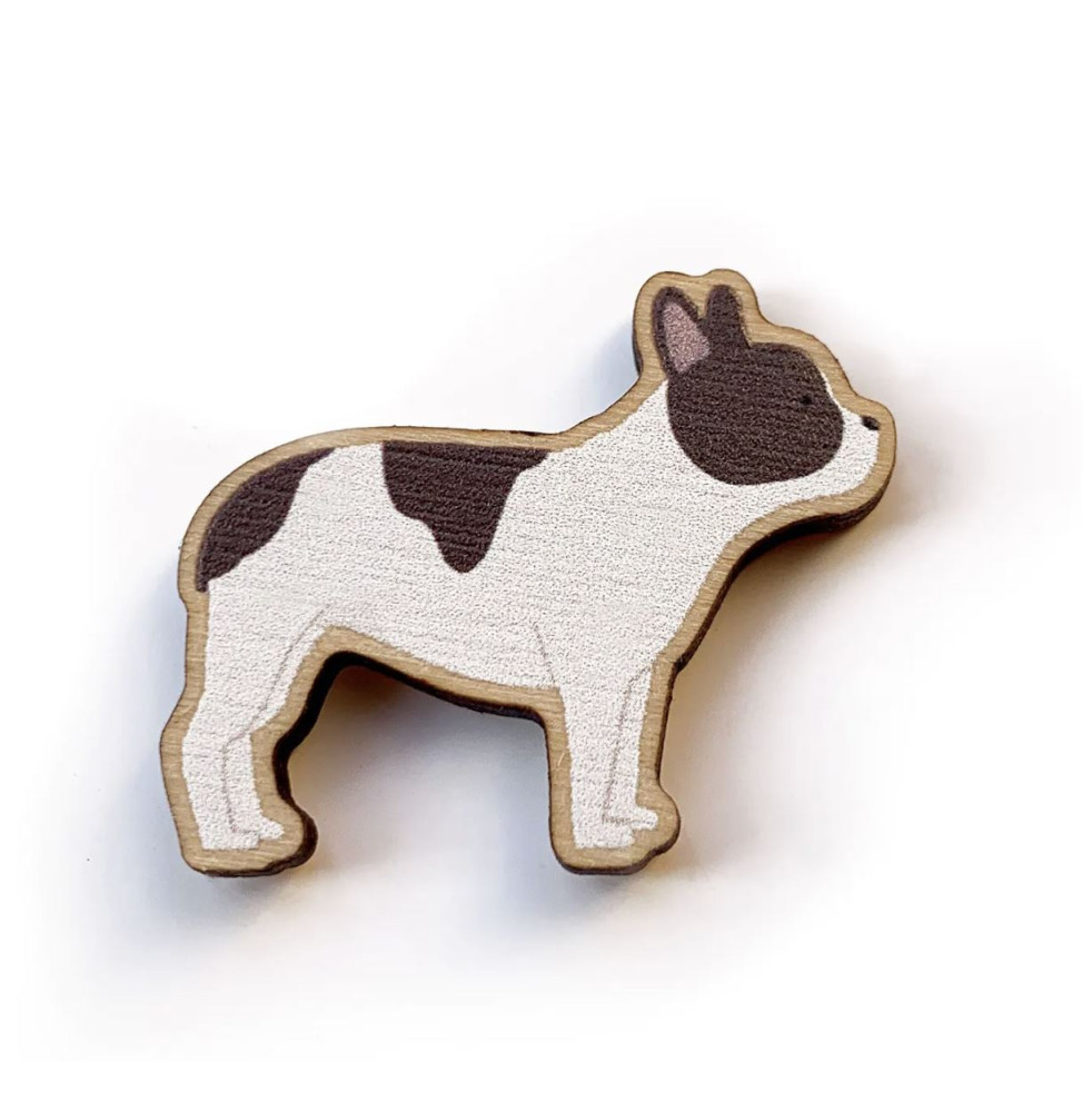 La Broche Friendly Noire et Blanche à l'effigie du Bouledogue Français !