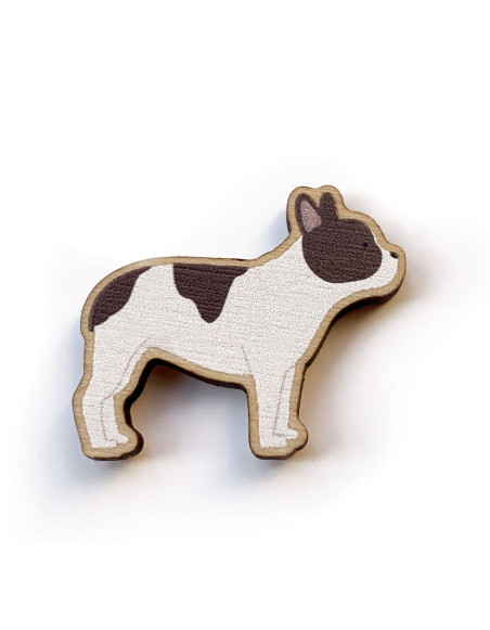 La Broche Friendly Noire et Blanche à l'effigie du Bouledogue Français !