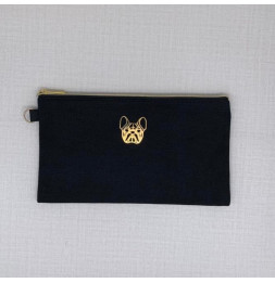 Jolie pochette noire à l'effigie du Bouledogue Français ! Retrouvez ici le modèle origami doré !